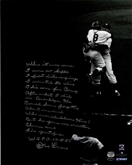 Don Larsen Signed & Inscribed 16x20 1956 World Series Perfect Game Photo (Steiner & Fanatics)